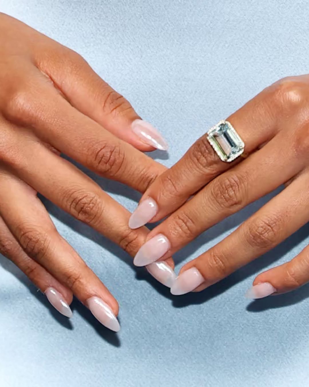 Close-up of healthy, glossy natural nails after weeks of Rejuvacote use