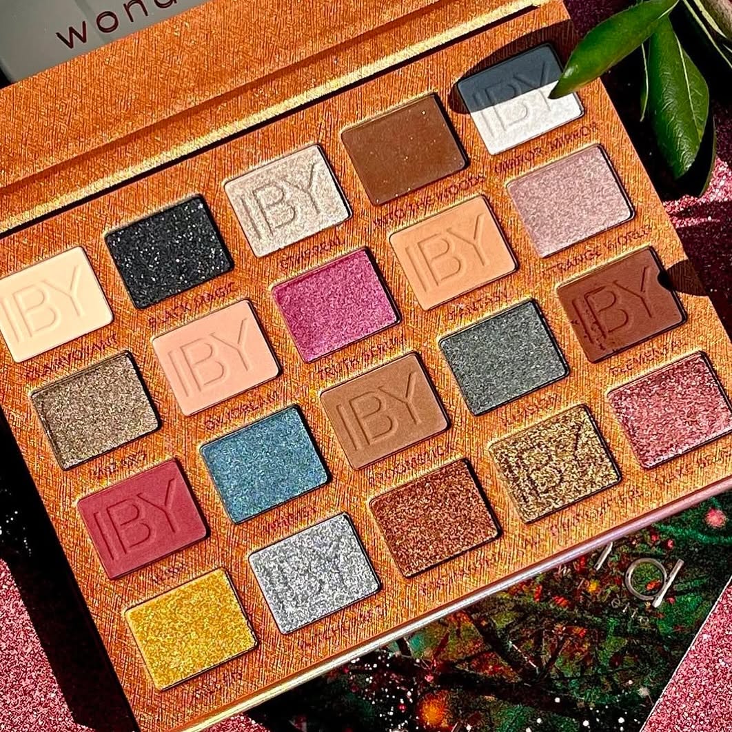 A custom magnetic palette built from individually purchased IBY Beauty eyeshadow singles