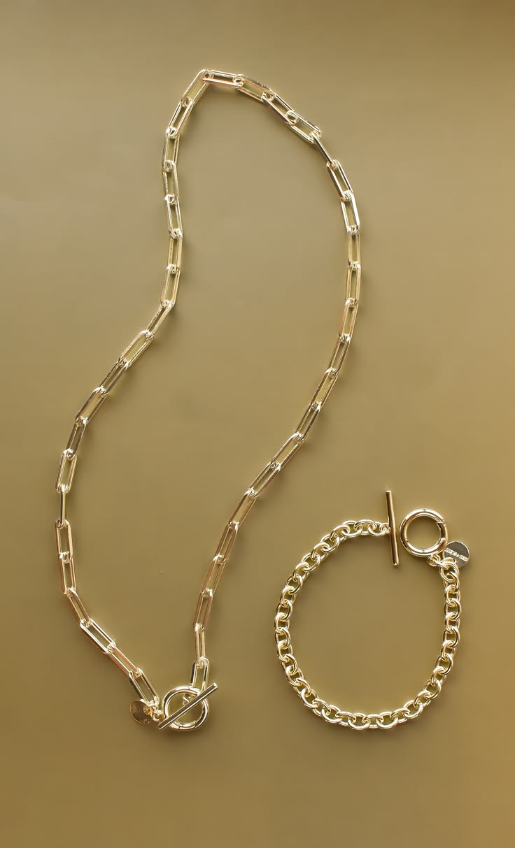Keepsake charm necklace and matching bracelet with toggle clasps